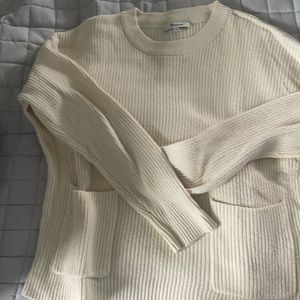 Madewell sweater front pocket slits on sides